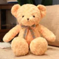 Mignon peluche ours en peluche jouet avec nœud papillon écossais pour enfants et déco maison. - 40CM / Beige