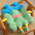 Cuscino Seduta Peluche Mostro Cartone Animato ispessito Morbido Cuscino Sedia Ufficio - Verde