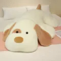 Giant plush dog toy for bed, cute stuffed animal pillow and companion gift for kids. - 90cm (1.1kg) / Pearl White + Brown Ears