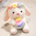 Cute plush bunny toy holding colorful egg, soft stuffed rabbit doll variant for gift. - 25cm / Rabbit Holding Easter Egg