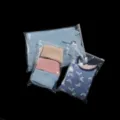 Clear PEVA transparent zipper storage bags for organizing clothes, socks, and daily wear items. - 25x30cm (Kids Shoes) 10 Silk