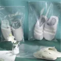 Transparent PEVA zipper storage bags for shoes and clothes, frosted self-sealing design. - 17x25cm (Socks) 12 Silk