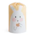 Cute cartoon rabbit print cylindrical drawstring storage bag for quilts, bedding, and clothes. - Rabbit