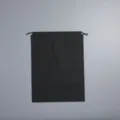 Black frosted drawstring packaging bag, opaque PE pouch for clothing, socks, and underwear storage. - 16x20cm / Black
