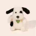 Cute black and white puppy plush toy soft stuffed animal palm-sized doll cute gift - Black and White Dog / 13cm (With Beads Inside)