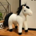 Süßes Simulations-Weißpferd Plüschtier stehende Pony Puppe als Begleitspielzeug - 30cm / Weißes Pferd