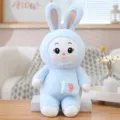 adorable lapin en peluche bleue avec sac à dos jouet douillet pour filles et enfants - Bleu / 30cm