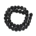Natural black fire agate faceted loose beads for DIY handmade bracelets and necklaces wholesale - 6mm (Approx 64 Beads/Pack) / Black and White Tortoise