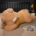 Giant plush pig toy cute stuffed animal with yellow sweater soft sleeping pillow for girls gift - Brown / 80cm