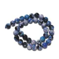 Faceted blue flame agate gemstone beads detail shot, perfect for DIY jewelry making crafts. - Lapis Blue