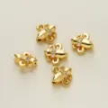 Vergulde Lelie Zirkoon Kralen DIY Sieraden Accessoires voor Handwerk Benodigdheden - 2 Stuks/Verpakking (10x10mm) / 18K Goud