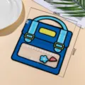 Niedlicher Cartoon Rucksack Plastik Ziplock Geschenktüte mit klarem Sichtfenster. - 2 Stück/Set / Korallenblau