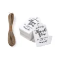 Etiquetas de regalo de papel blanco con cuerda de yute para decoración de fiestas y manualidades DIY - 2# Rectángulo Festoneado Blanco / 20 Hojas + 4m Cuerda Yute