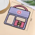 Dopamin-Stil Plastikgeschenktasche, süßes Cartoon-Design mit Griff, detaillierte Größenanzeige. - 2 Stück/Set / Flieder