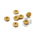 Zinklegierung Sandgold Abstandshalter Detail hohles Kürbis Blumen Design Größe 5.5mm - Lotosblütenblatt Relief-Zwischenstück