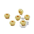 Zinklegierung Sandgold Kürbis Zwischenperlen, 5.5mm Detailansicht für DIY Armband Schmuck. - Vergoldete Flache Kürbisperle