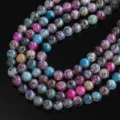 Perline rotonde in agata venata di drago colorate perline di pietre preziose sfuse per DIY! - Arcobaleno