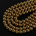 Gold plated magnetic hematite round beads loose beads for DIY handmade jewelry bracelets. - 4mm (Approx 102 Pieces) / Gold