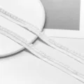 White pom-pom fringe trim ribbon for DIY doll clothes, hair accessories and gift box decoration. - White