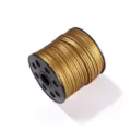 Cordón de Ante Sintético Dorado 2.5mm Hilo Plano de Terciopelo para Joyería DIY Pulsera - Dorado