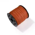 Cordón de ante sintético 2.5mm hilo terciopelo marrón para manualidades joyería pulsera - Rojo Anaranjado