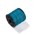 Cordón plano de gamuza sintética azul 2.5mm hilo de terciopelo PU para joyería DIY artesanal. - Azul Zafiro
