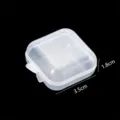 Clear plastic storage box for small items, earplugs, studs, pills, compact and portable container. - Flip Square Box / 5 Pieces