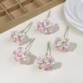 Detailed close-up of artificial pink and white flower bundles, perfect for DIY crafts and decor. - 1 Pack (Length Approx 11cm) / Pink White