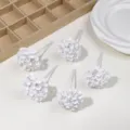 White artificial baby breath flower bundles, DIY craft picks for gift and cake box decor. - 1 Pack (Length Approx 11cm) / White