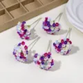 Colorful artificial baby's breath mini flower bouquet variant, DIY gift box decoration props. - 1 Pack (Length Approx 11cm) / Deep Multi-color
