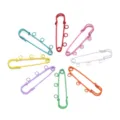 Spille da balia colorate da 5cm a 3 fori fai da te spilla vestiti borsa accessori - 3 Fori / Confezione da 10 / colori misti casuali