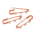 Spilla di sicurezza arancione con fori multipli, accessorio fai da te per borse 5cm. - 3 Fori / Confezione da 10 / Arancione
