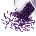 Perline di vetro viola a spirale perle cilindriche lucide per la creazione di gioielli - 10g/Busta / Viola scuro