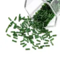 Green glass bugle spiral beads for DIY bracelets and tassels, straight hole craft supplies. - 10g/Bag / Green