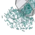 Perline di tubo a spirale in vetro azzurro, perline cilindriche lucide per bracciali e nappe fai-da-te. - 10g/Busta / Azzurro