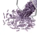 Perline di vetro ritorto viola, perline cilindriche lucide per creazione gioielli DIY. - 10g/Busta / Viola chiaro
