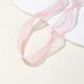 Close-up detail of pink pearl-edged organza ribbon, delicate trim for DIY crafts and decor. - 1 Meter Pack / Beauty Pink
