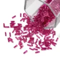 Pink glass bugle beads twist tube beads for DIY jewelry making bracelets crafts - 10g/Bag / Rose Red