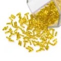 Golden Glass Bugle Beads Twisted Tube Cylinder Beads for DIY Bracelets Jewelry Making - 10g/Bag / Yellow
