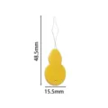 Detail view of the yellow plastic gourd needle threader showing precise dimensions and fine wire. - Regular Wire Premium Style / 10 Pieces Pack / Yellow
