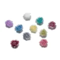 Primo piano di cabochon di rose in resina colorata, perfetti per nail art e piccoli lavori. - Mix Casuale