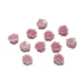 Vista dettagliata di fiori di rosa 3d in resina, ideali per fai da te artigianato e unghie. - 50 Pezzi/Confezione (Circa 6-7mm) / Rosa