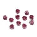 Vista dettagliata dei cabochon di rose in resina 3d, perfetti per fai da te e nail art carina. - 50 Pezzi/Confezione (Circa 6-7mm) / Rosso