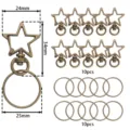 Ensemble mousqueton étoile et porte-clés alliage bricolage sac pendentif accessoires gros - Lot de 10 / Bronze Antique