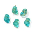 Perles de chouette transparentes turquoise et dorées 3D DIY perles en vrac vintage. - Bleu lac