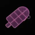 Pink ice cream shape plastic storage box with multi compartments for jewelry and beads organizer - Popsicle Shape / 7.4x15.5cm / Pink