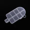 Transparent plastic popsicle shaped storage box with multiple grids for small jewelry and beads. - Popsicle Shape / 7.4x15.5cm / White