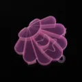 Scatola portaoggetti a conchiglia in plastica rosa trasparente per perline e gioielli. - Decorazione con conchiglie / 11.3x13cm / Rosa