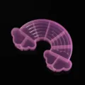 Scatola di immagazzinaggio nuvola arcobaleno rosa trasparente, organizer in plastica per perline. - Forma Arcobaleno / 10x14.5cm / Rosa
