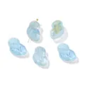 Perles de hibou transparentes irisées trou droit DIY perles en vrac faites à la main - Bleu clair